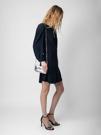 Wings Jacquard Navy Dress