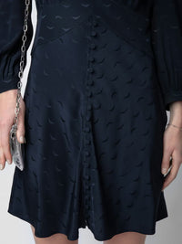 Wings Jacquard Navy Dress