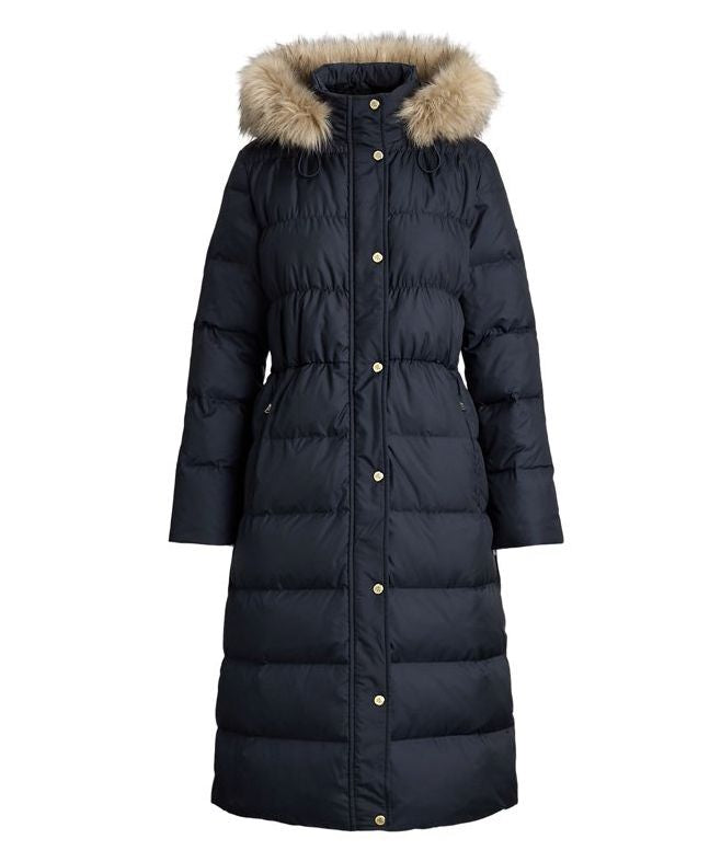 DW Warm Faux-Fur Trim Hooded Insulated Coat