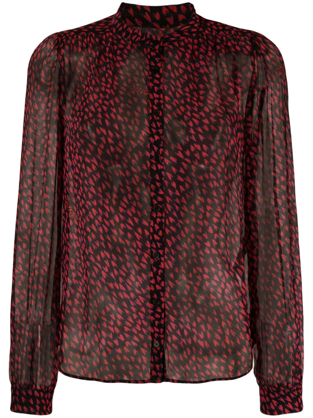 Crush Semi-Sheer Black Blouse