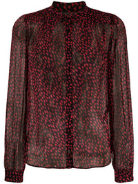 Crush Semi-Sheer Black Blouse
