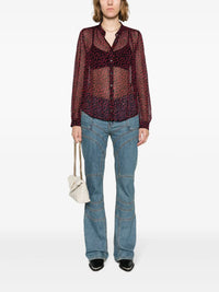 Crush Semi-Sheer Black Blouse