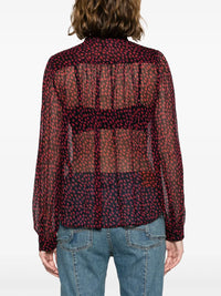 Crush Semi-Sheer Black Blouse