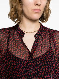Crush Semi-Sheer Black Blouse