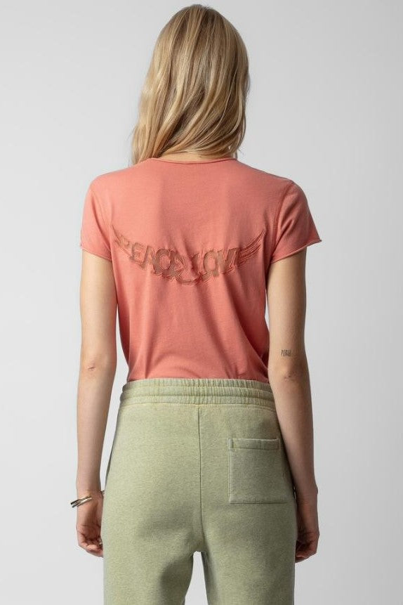 Fishnet Peace Red Tshirt