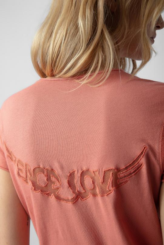 Fishnet Peace Red Tshirt