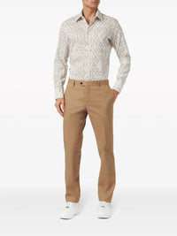 Geometric-Print White Shirt