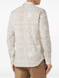 Geometric-Print White Shirt