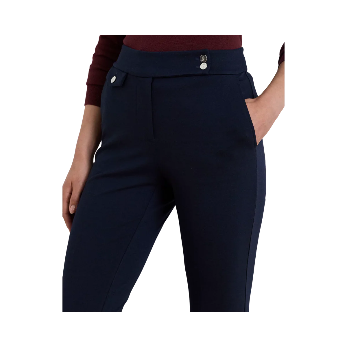 Zinleah Ankle Flat-Front Pants