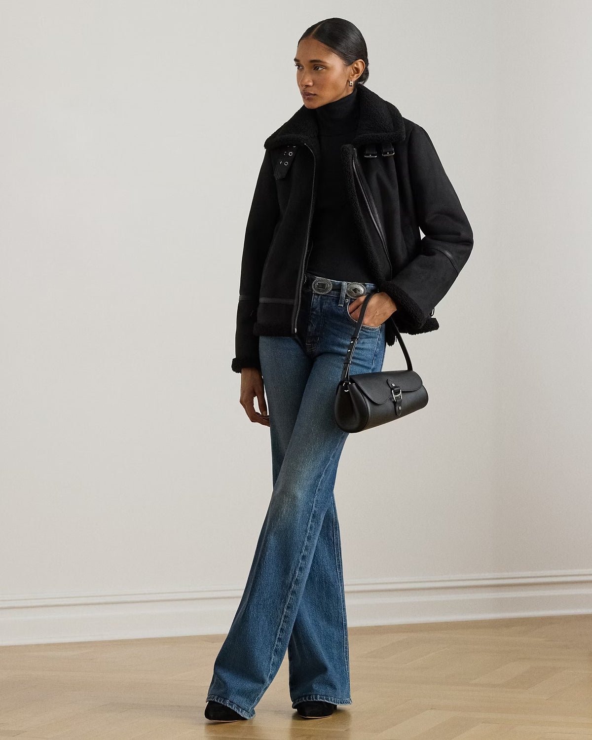 FX Shearling Short Belted 24" Unlined Coat