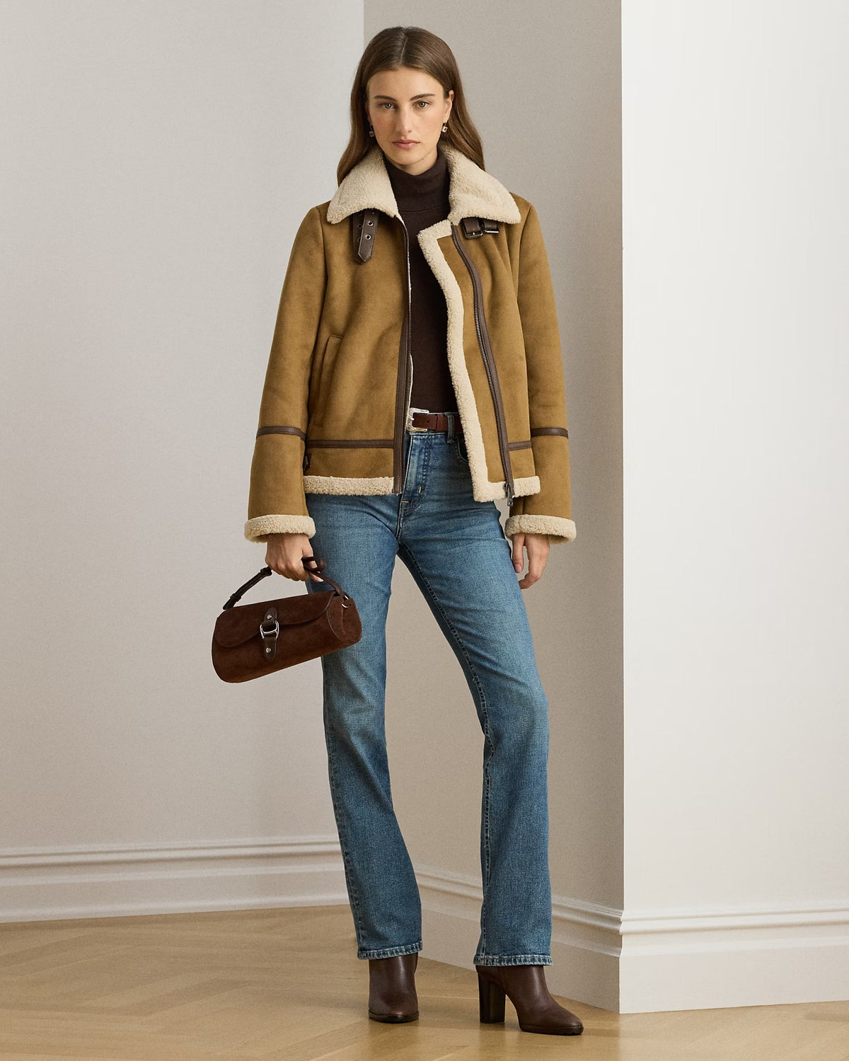 FX Shearling Short Belted 24" Unlined Coat