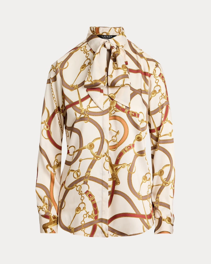 Kristy Tie-Front Long-Sleeve Button Shirt