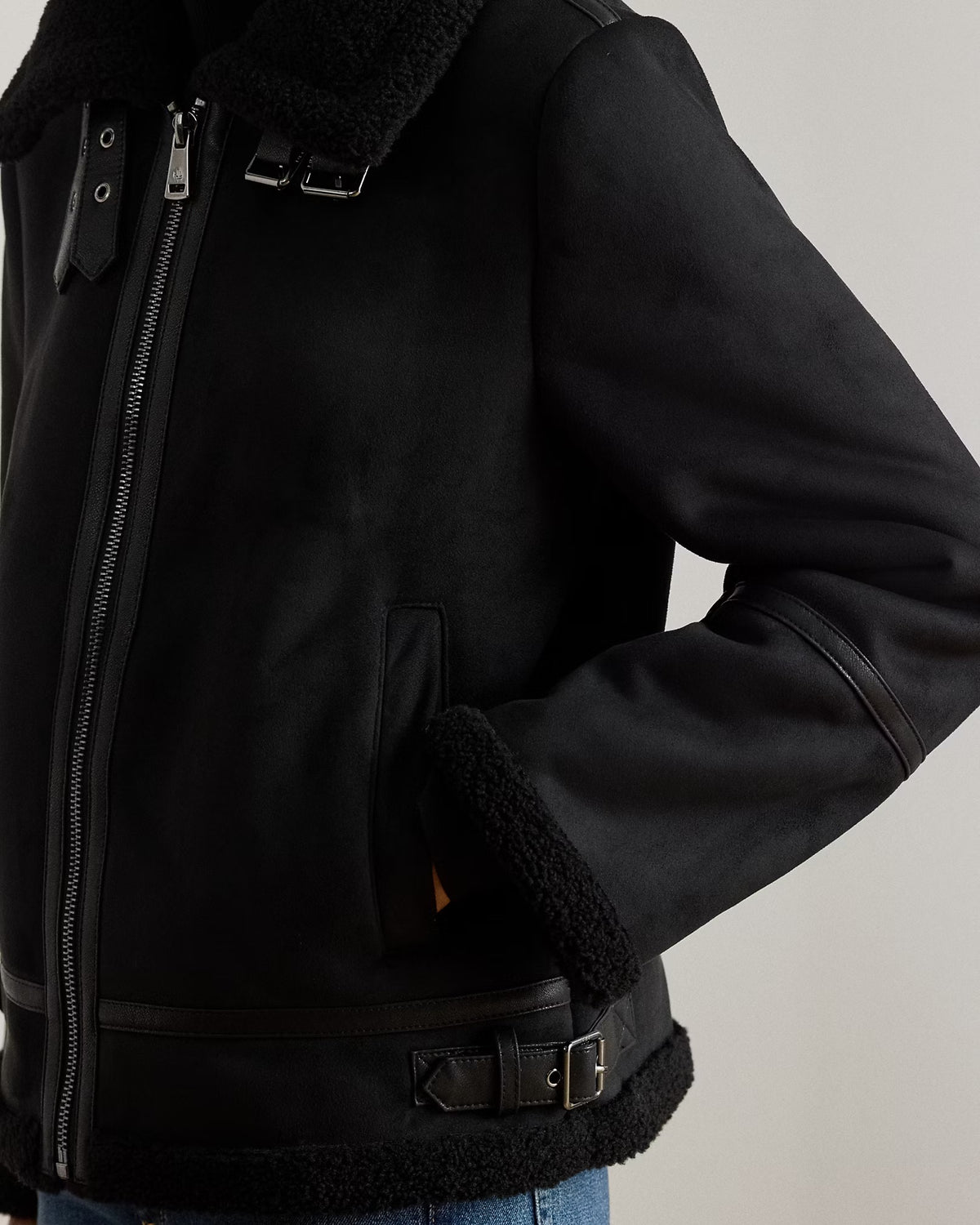 FX Shearling Short Belted 24" Unlined Coat