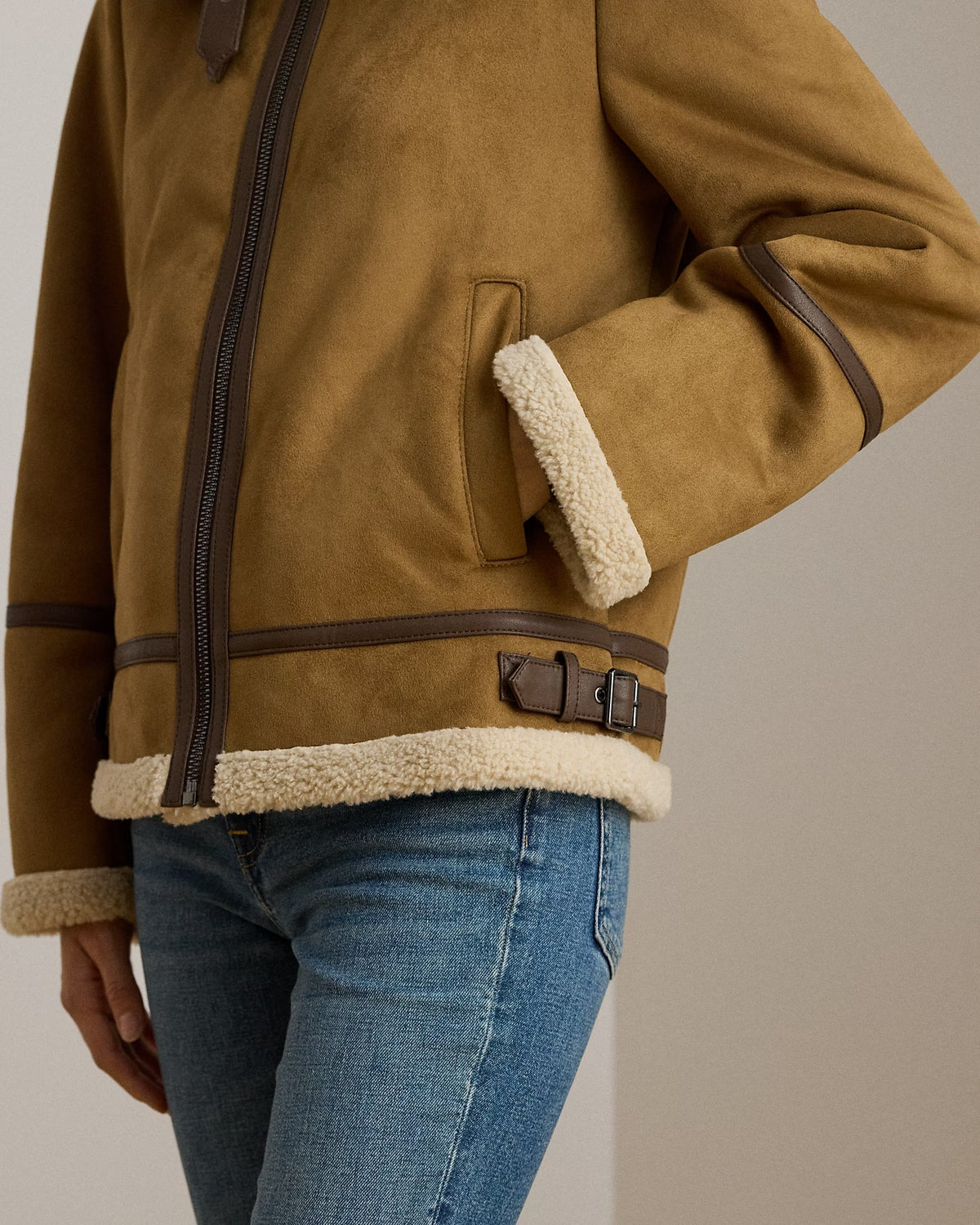 FX Shearling Short Belted 24" Unlined Coat