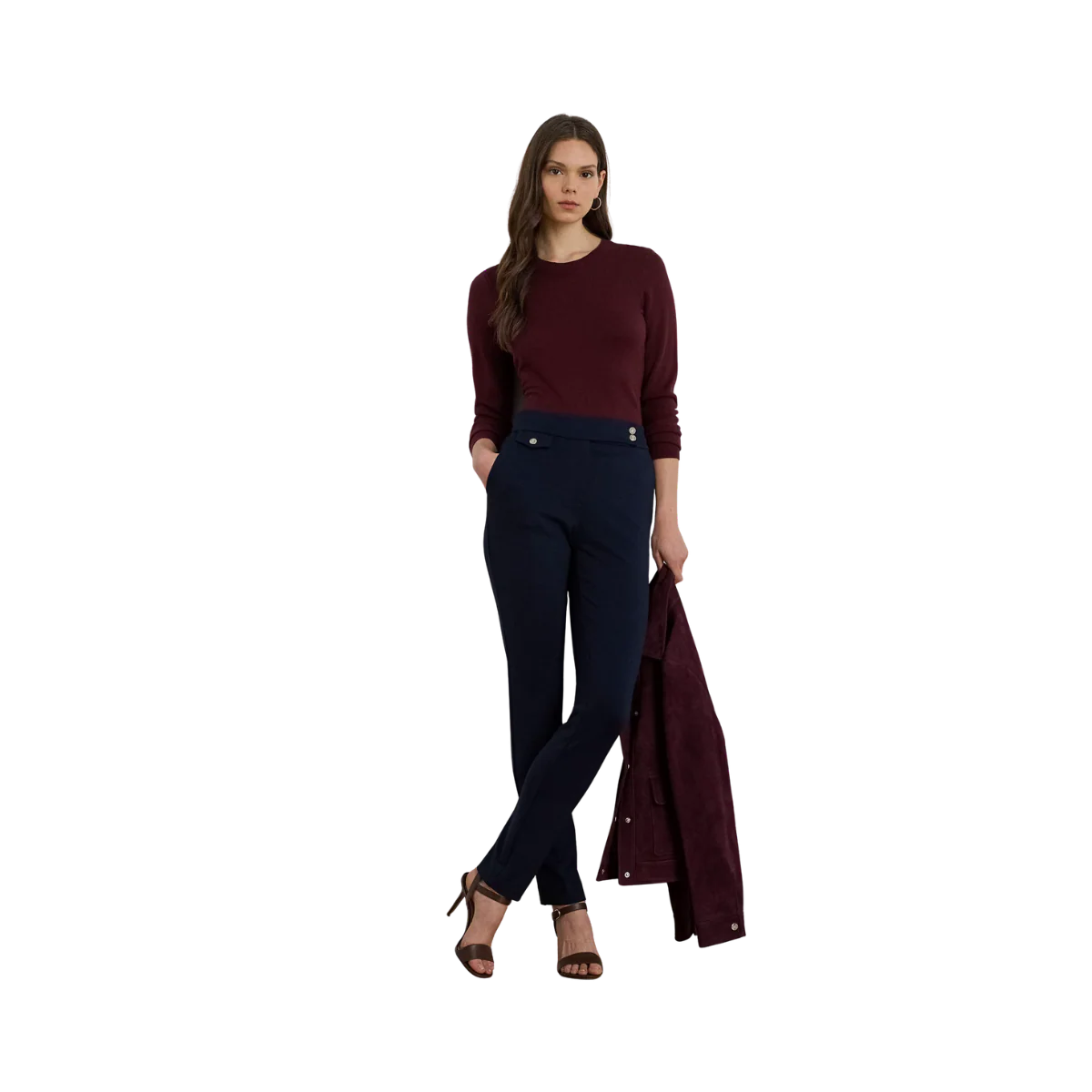 Zinleah Ankle Flat-Front Pants