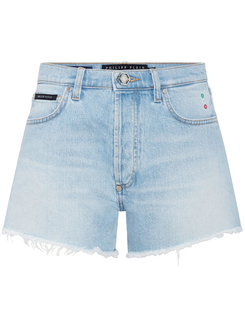 Logo-Appliquéd Blue Shorts