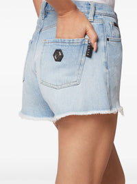 Logo-Appliquéd Blue Shorts