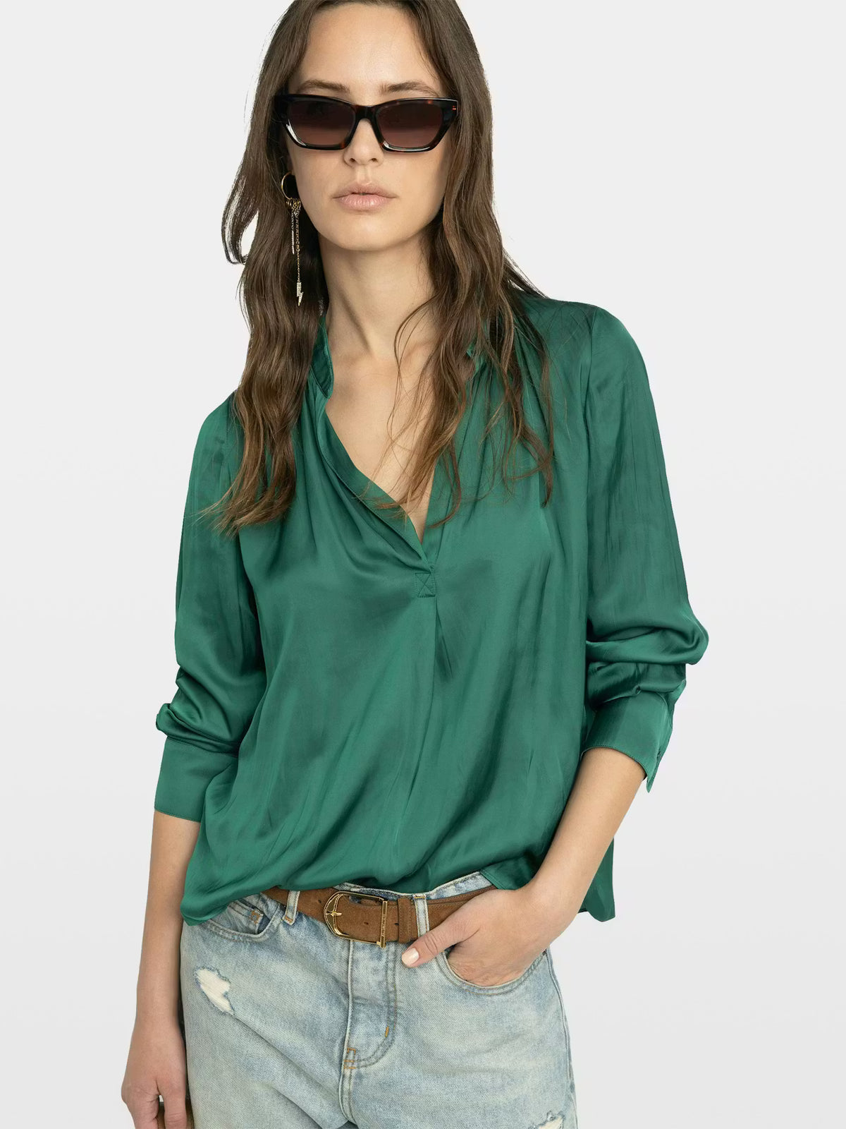 Satin Green Blouse