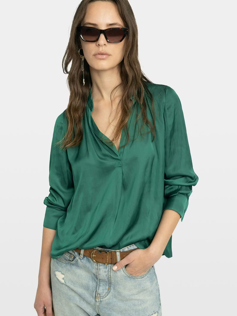 Satin Green Blouse