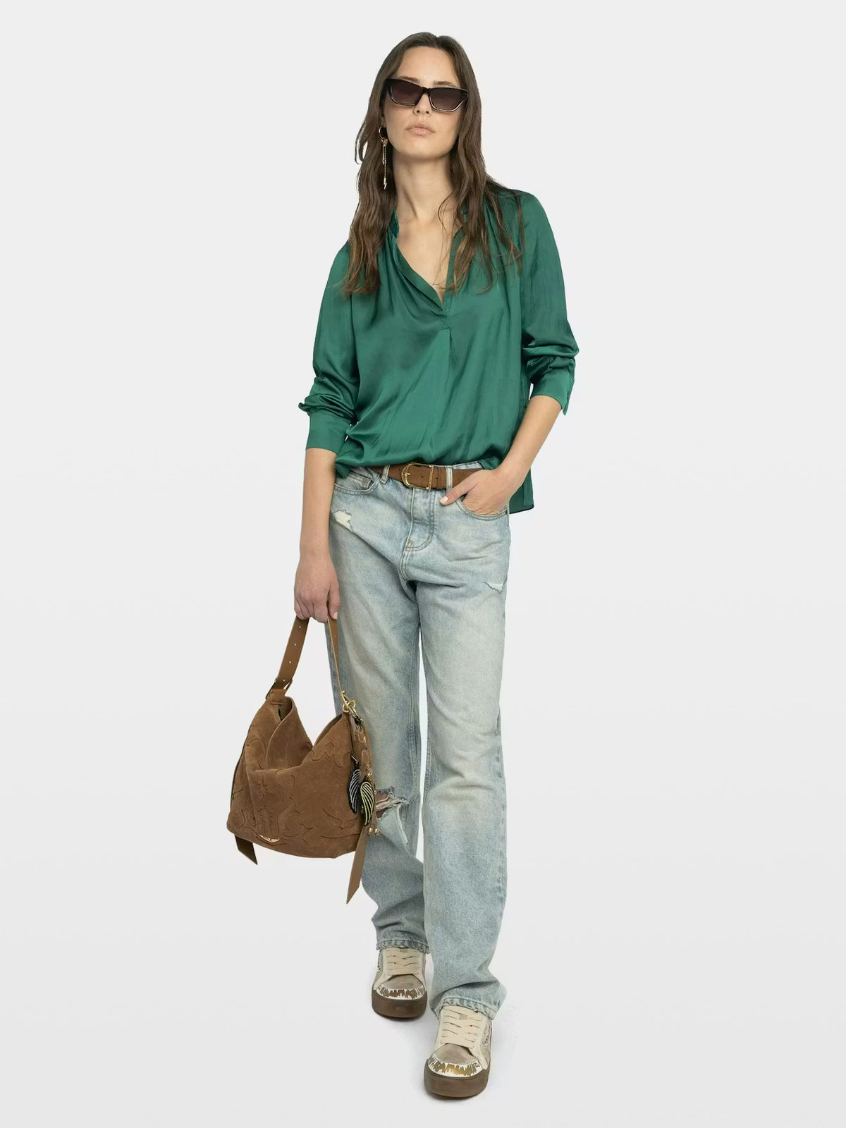 Satin Green Blouse
