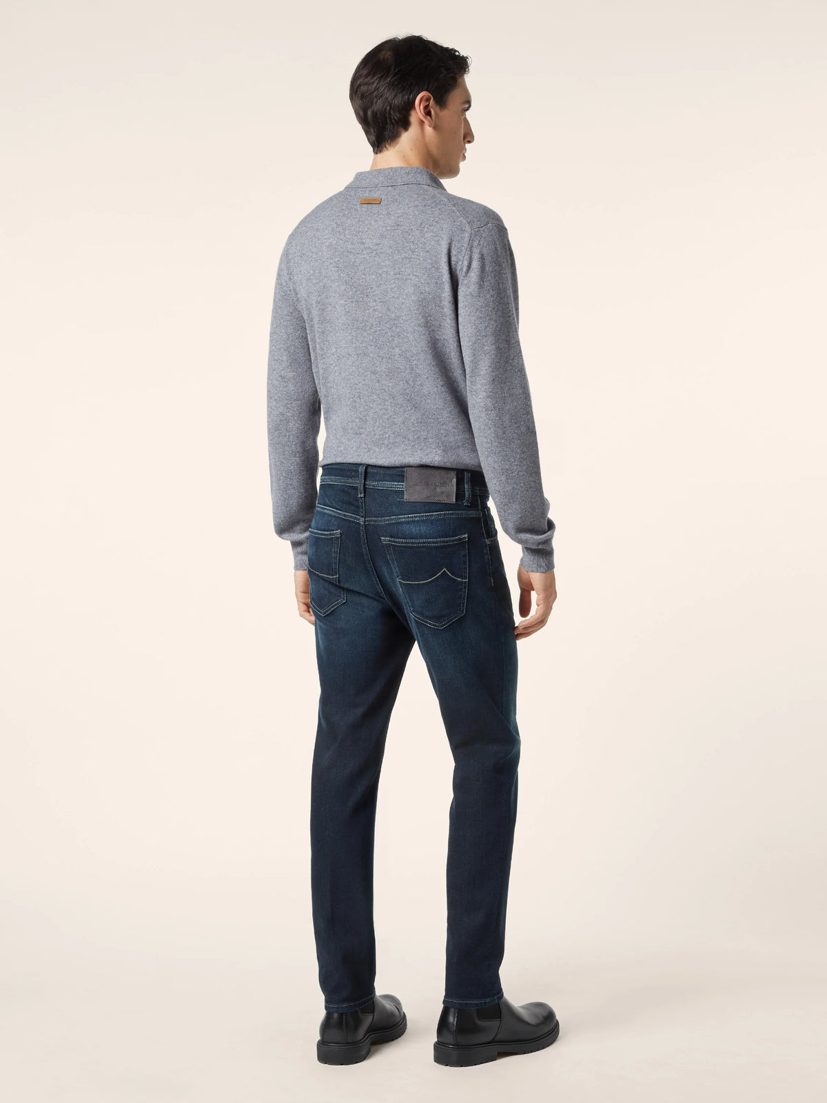 Scott Slim Carrot 5 Pocket Jeans in Dark Blue Super Stretch Soft Denim in Cotton and Lyocell
