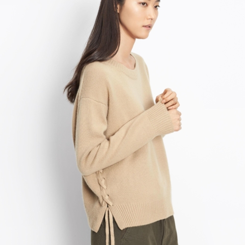 Cashmere Lace-up Pullover