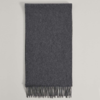 Grey Cashmere Fringe Scarf