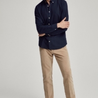 Navy Garment-dyed Oxford Shirt