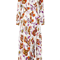 White Heat Map Floral Asymetrical Dress