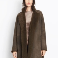 Deep Green Reversible Shearling Coat