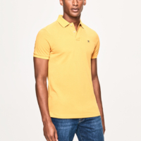 Yellow Slim Fit Logo Polo Shirt