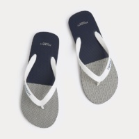 Grey Herringbone Flip Flops