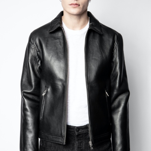 Black Luke Leather Bonded Jacket